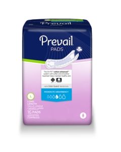 Prevail Moderate Long Adult Incontinence Bladder Control Pad - 11 Inch
